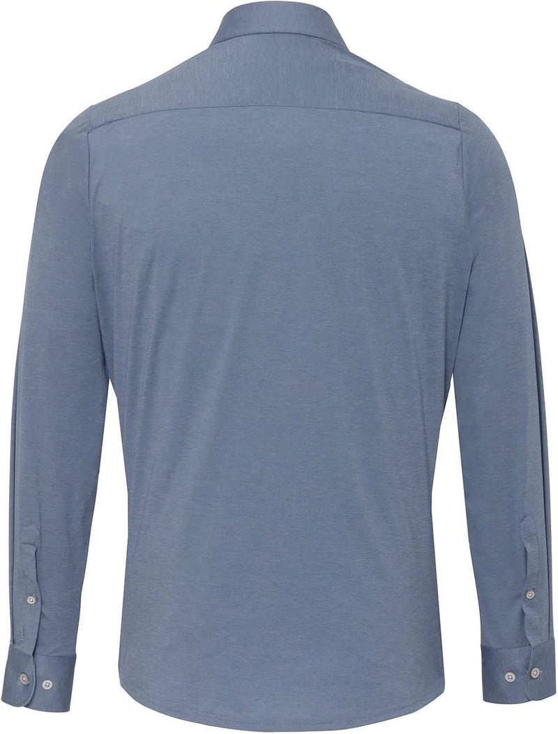 Pure Slim Fit Langarm Hemd Haifischkragen Functional Stretch Ziegelrot 36 Mittelblau, 36 Mittelblau