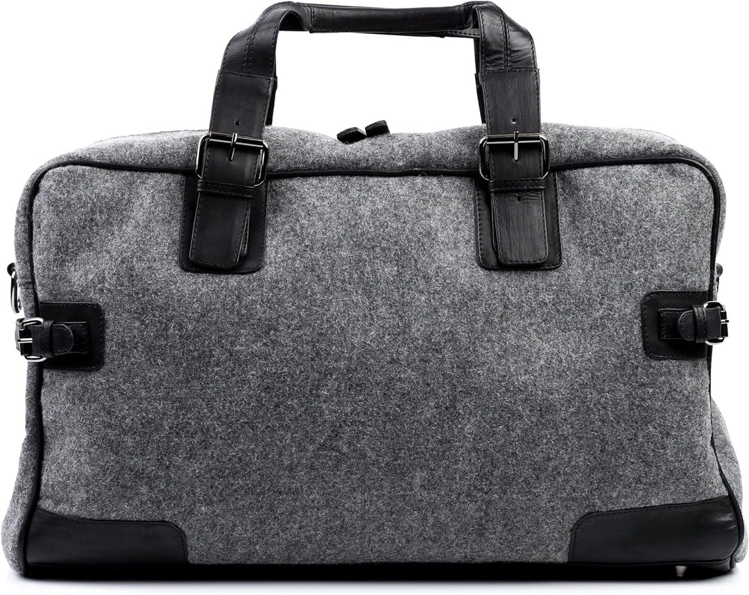 FEYNSINN Berlin Weekender Roberto aus Filz & Leder I Sporttasche gross für Herren und Damen I Reiset