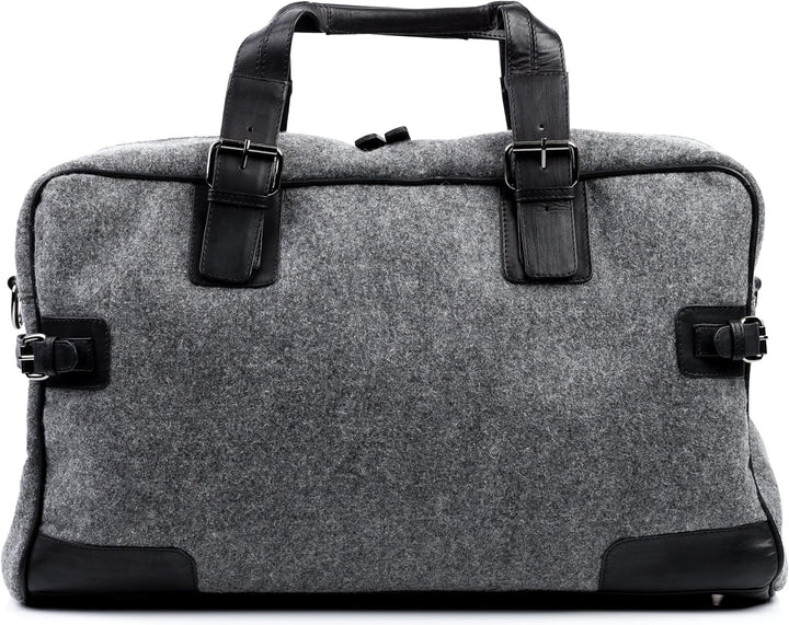 FEYNSINN Berlin Weekender Roberto aus Filz & Leder I Sporttasche gross für Herren und Damen I Reiset
