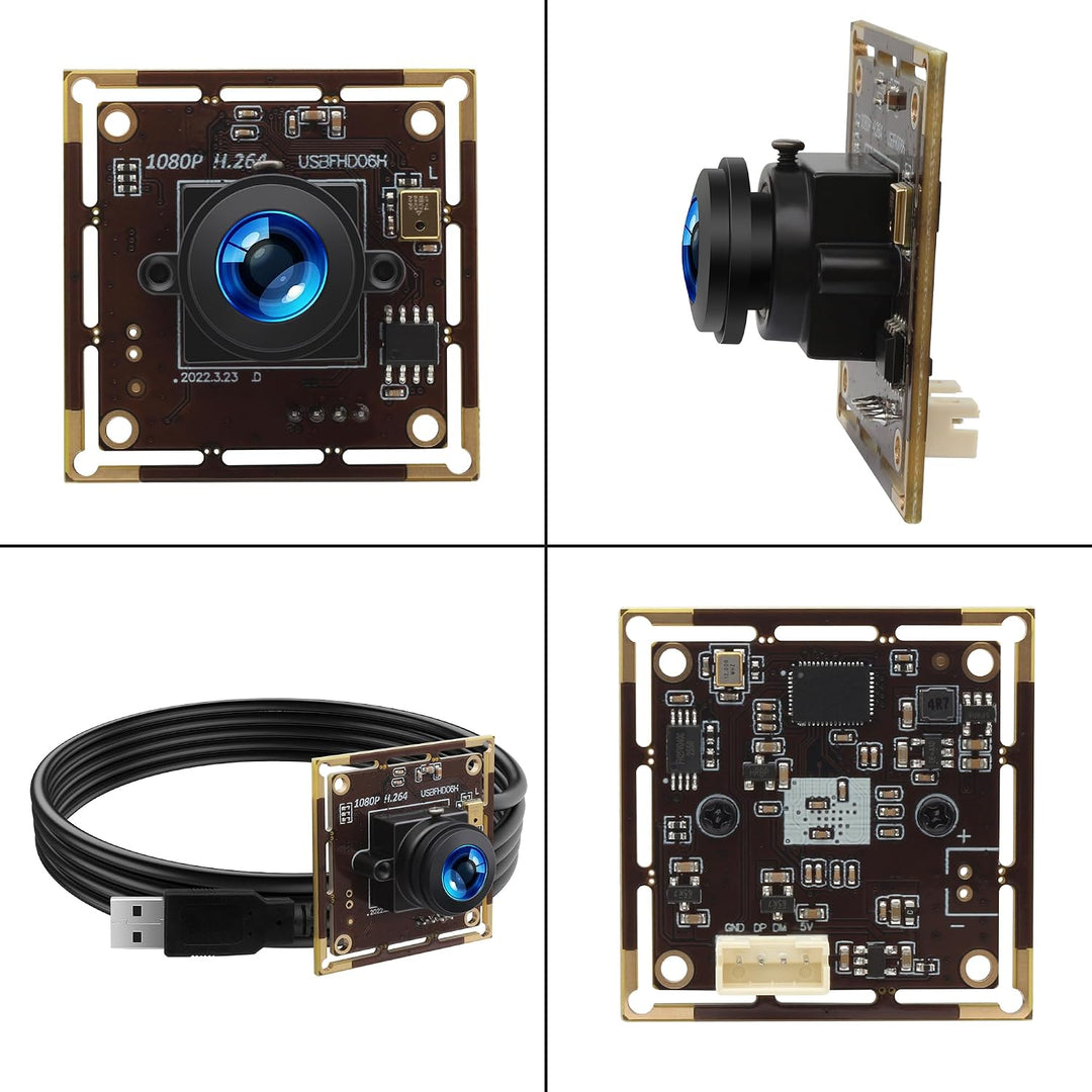 1080P USB Kameramodul mit Fischaugenobjektiv, 180° Weitwinkel | 0,01Lux Schwachlicht, H.264 USB 2.0