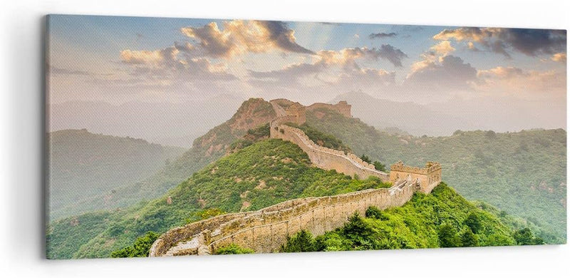 Wandbilder Dekoration Wohnzimmer Wand Berg asiatisch china Panorama Bilder auf Leinwand 120x50cm Lei