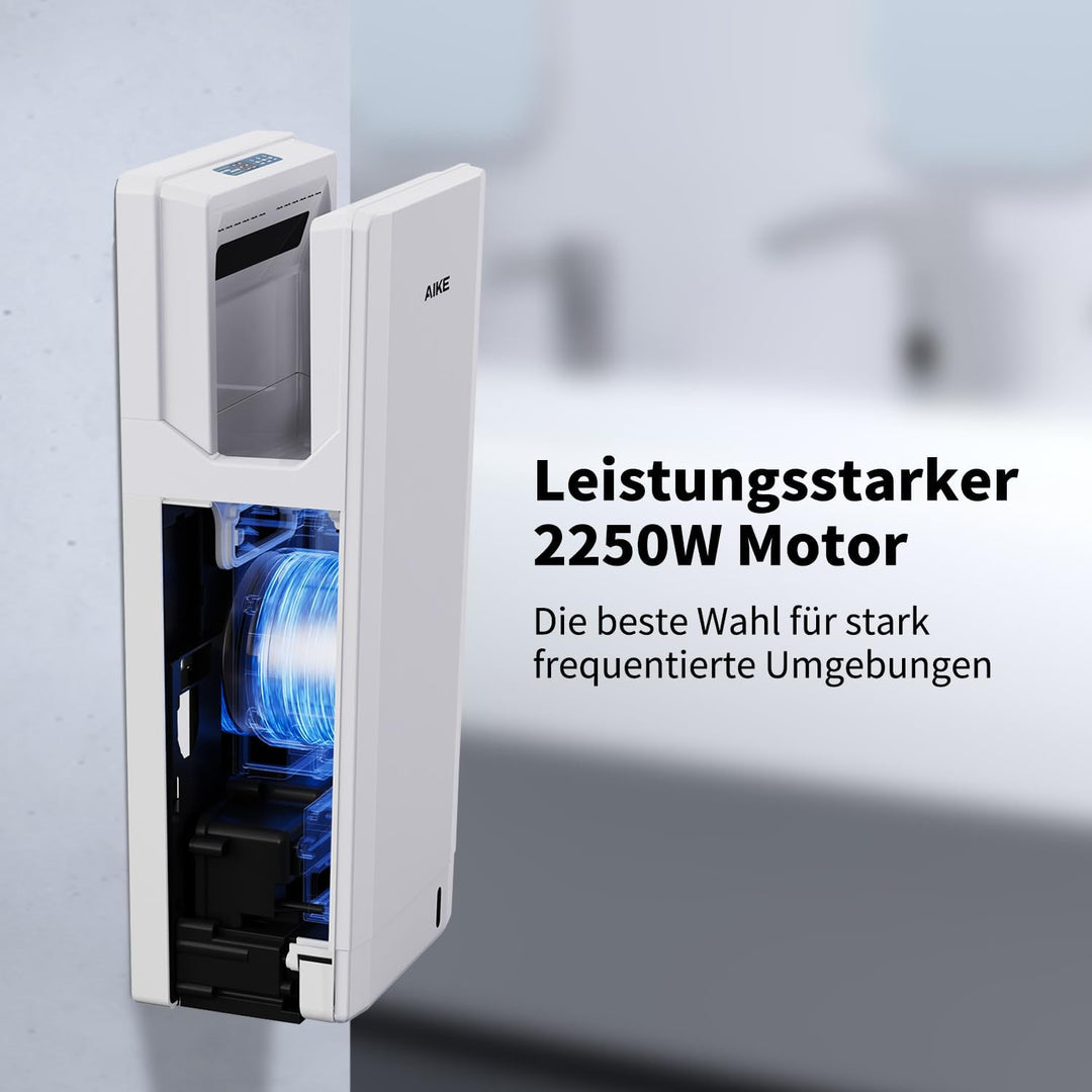 AIKE Neuer Händetrockner mit HEPA-Filter, 1850W Powerful Händetrockner Elektrisch, Doppelseitiger sc