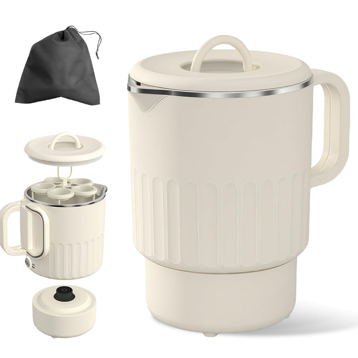 1L Faltbarer Wasserkocher: Doppelwand Design Edelstahl Elektrischer Wasserkocher, Tragbarer Camping