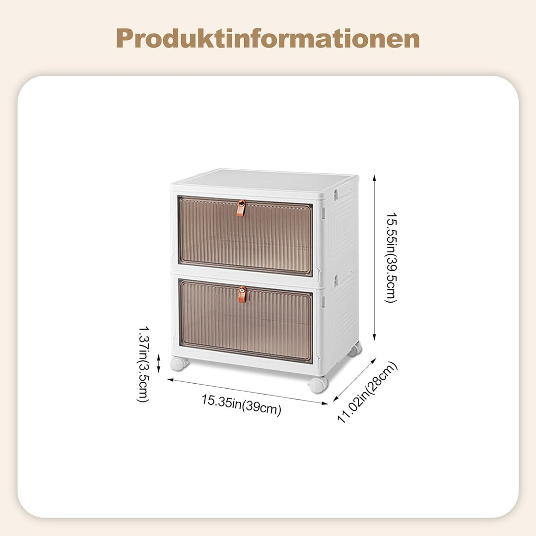 Ergocar Faltbare Aufbewahrungsbox, Kunststoff Aufbewahrungsbox mit Deckel, Stapelbare Aufbewahrungsb