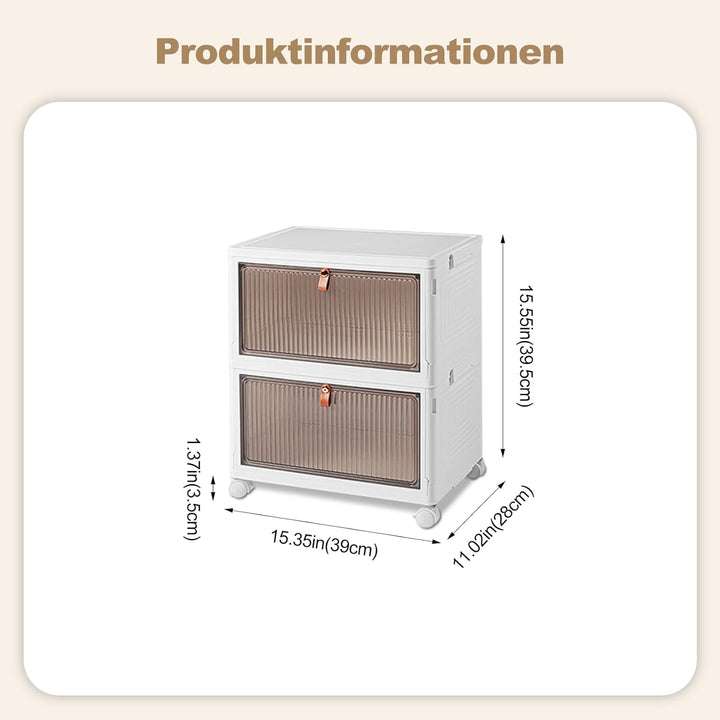 Ergocar Faltbare Aufbewahrungsbox, Kunststoff Aufbewahrungsbox mit Deckel, Stapelbare Aufbewahrungsb