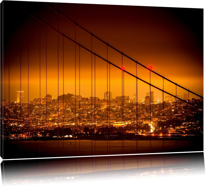 San Francisco Skyline Format: 100x70 auf Leinwand, XXL riesige Bilder fertig gerahmt mit Keilrahmen,