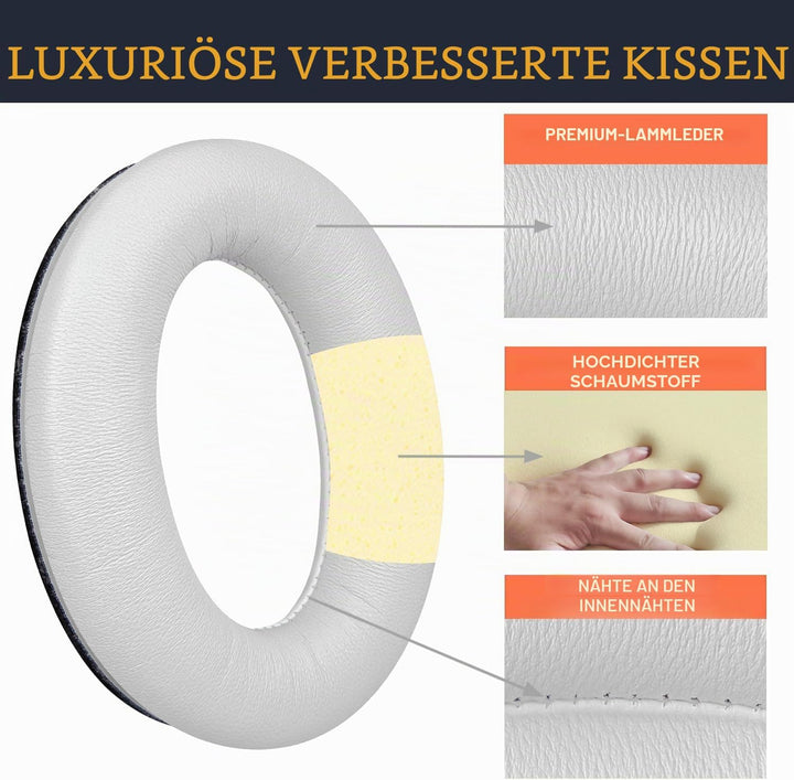 SOULWIT Lammfell Ersatzpolster Ersatz Ohrpolster für Bose QuietComfort 45 (QC45)/QuietComfort SE (QC