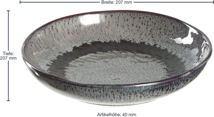 LEONARDO HOME 018562 MATERA 6er Set Teller, Keramik, Anthrazit Anthrazit Single, Anthrazit Single