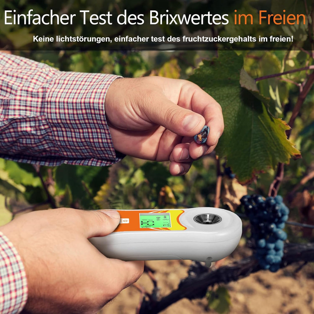 Digitales Brix-Refraktometer, YINMIK Brix Messgerät mit 0-60%, Refraktometer, automatische Temperatu