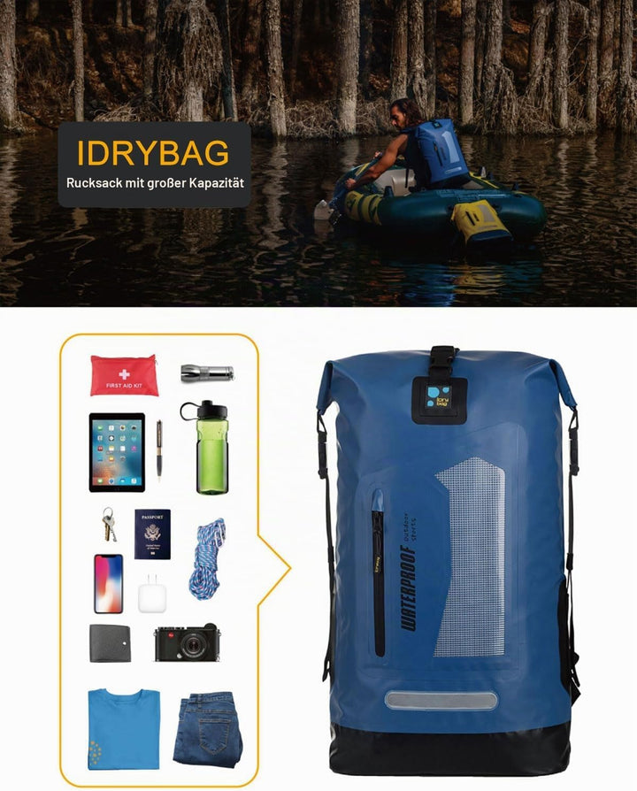 IDRYBAG Wasserdichter Rucksack Dry Bag 20L/30L/40L, schwimmender trockener Rucksack wasserdicht für