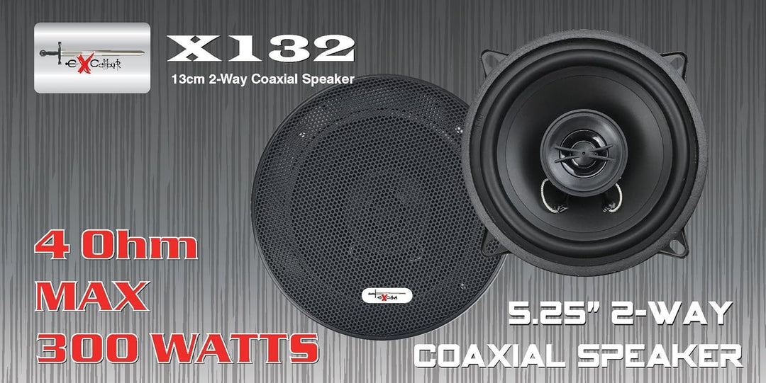 Excalibur X132-5.25'' (13cm) 2-Wege Koaxial 300W Auto-Lautsprecher