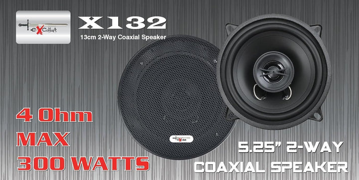 Excalibur X132-5.25'' (13cm) 2-Wege Koaxial 300W Auto-Lautsprecher