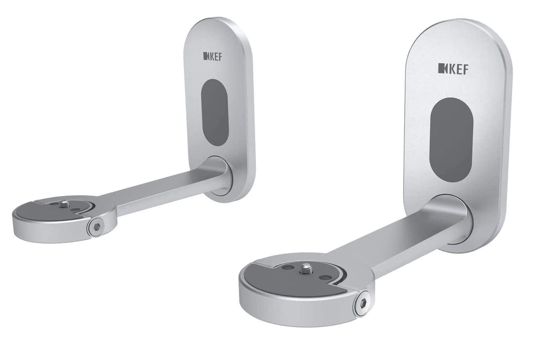 KEF LSX B1 Wandhalter Silber Paar, für LSX |aus Aluminium | schwenkbar | neigbar | versteckte Kabelf