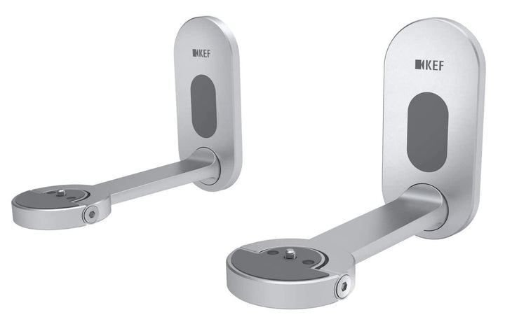 KEF LSX B1 Wandhalter Silber Paar, für LSX |aus Aluminium | schwenkbar | neigbar | versteckte Kabelf