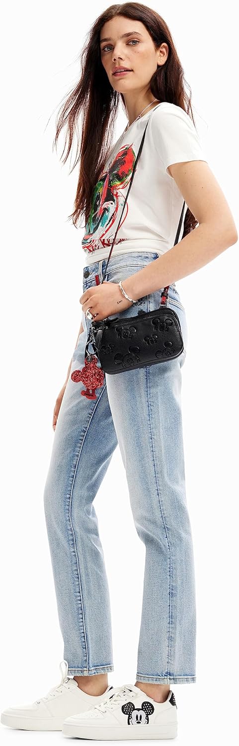 Desigual kleine Umhängetasche Schultertasche Mone All Mickey Linda 23WAYP01 Schwarz, Schwarz