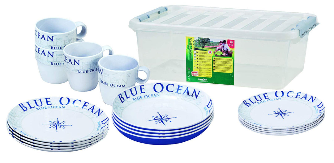 BRUNNER Campingartikel Stack Box Blue Ocean Antislip Single, Single
