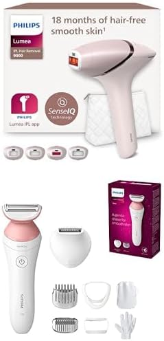Set aus Philips Lumea IPL 9000 Series Haarentfernungsgerät mit SenseIQ Technologie (BRI957/00) + PHI