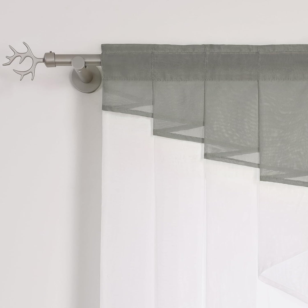 HongYa transparenter Voile Scheibengardine Tunnelzug Kurzstore Küche Kleinfenster Gardine H/B 145/14