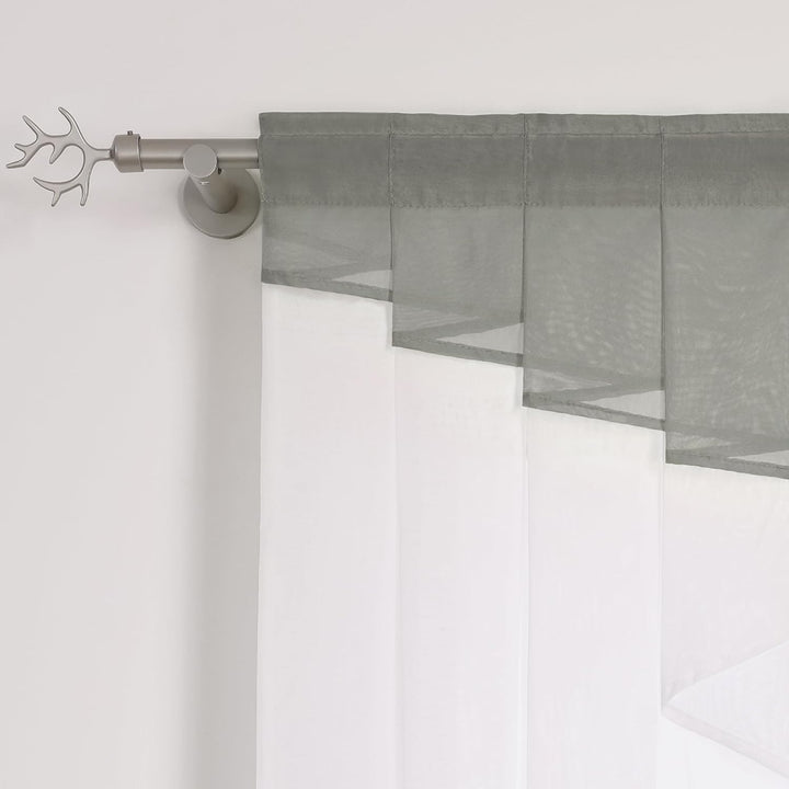 HongYa transparenter Voile Scheibengardine Tunnelzug Kurzstore Küche Kleinfenster Gardine H/B 145/14