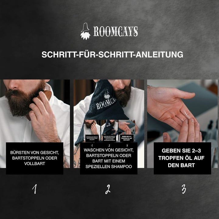 Roomcays Bartöl Herren mit Arganöl und Jojobaöl 50 ml - Intensive Bartpflege für einen gepflegten Ba