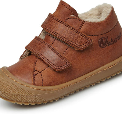 NATURINO Lauflernschuhe mit Wollfutter, Cognac