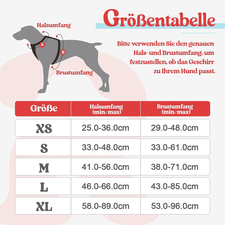 rabbitgoo Hundegeschirr Mittelgrosse Hunde, Anti Zug Geschirr mit Kontrolle, No Pull Verstellbar Hun
