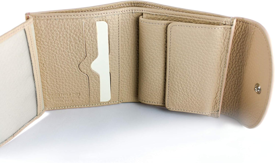 GIUDI ® Geldbörse Damen Leder Klein Blau Echtleder Mini Minimalistisch Mit Münzfach Kartenfächer Kin