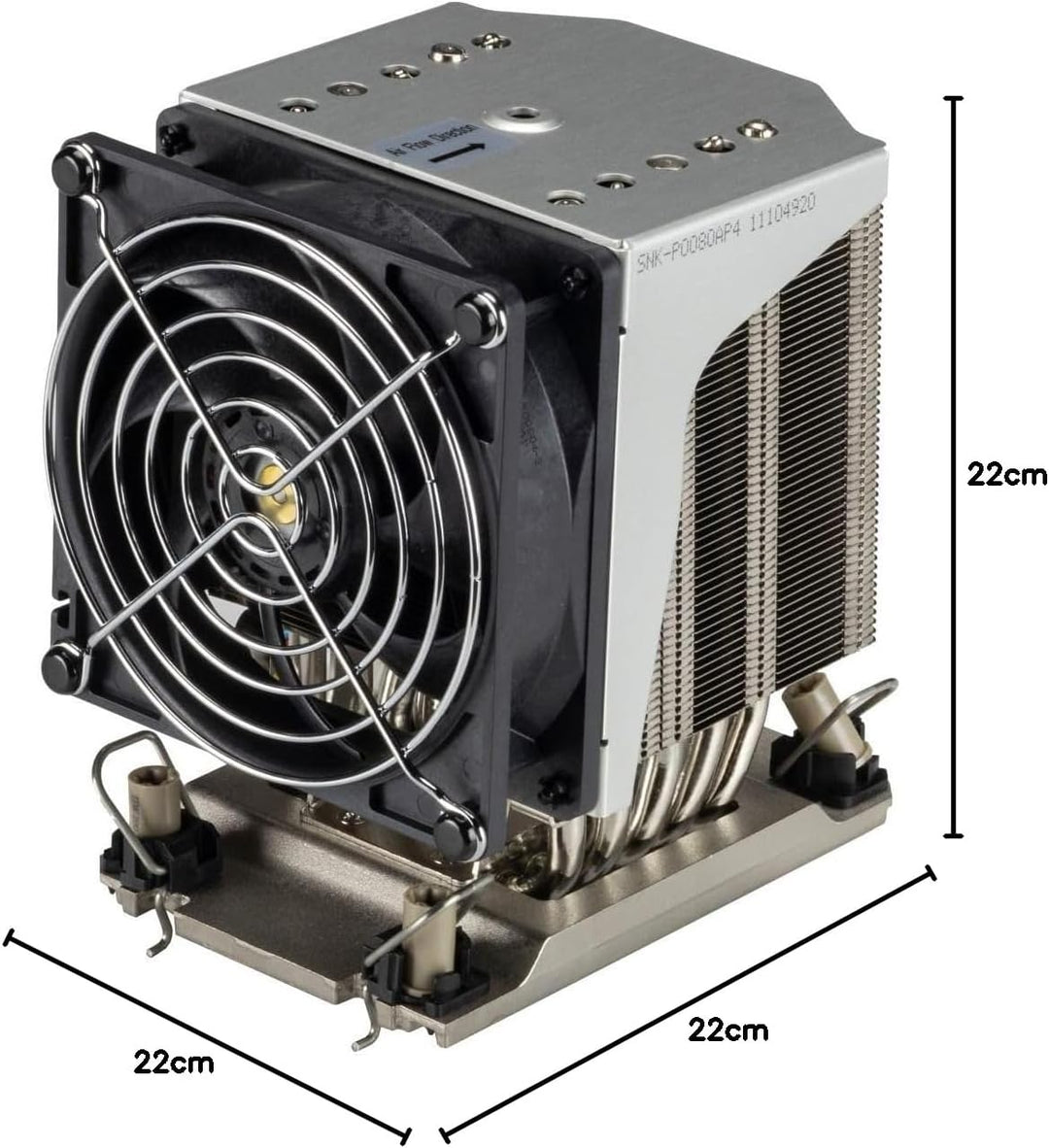 Supermicro SNK-P0080AP4 Computer Cooling System Processor Air Cooler 9.2 cm Black Stainless Steel
