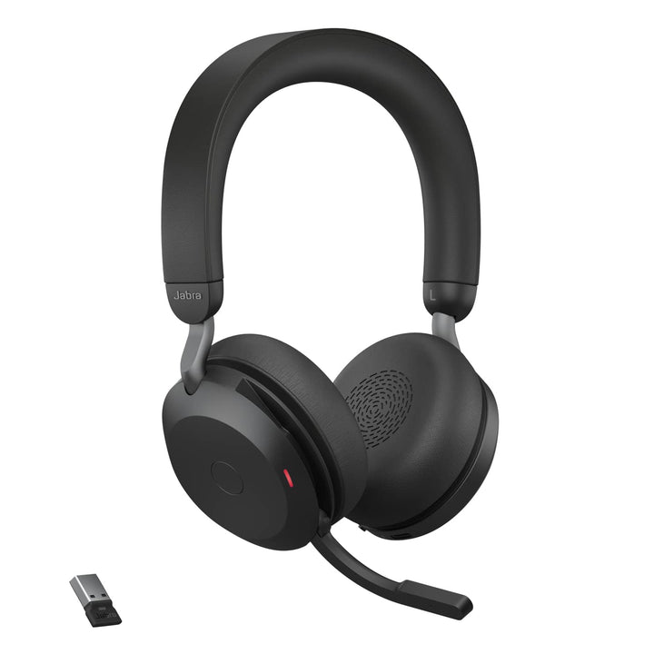 Jabra Evolve2 75 Wireless PC Headset with 8-Microphone Technology - Dual Foam Stereo Headphones with