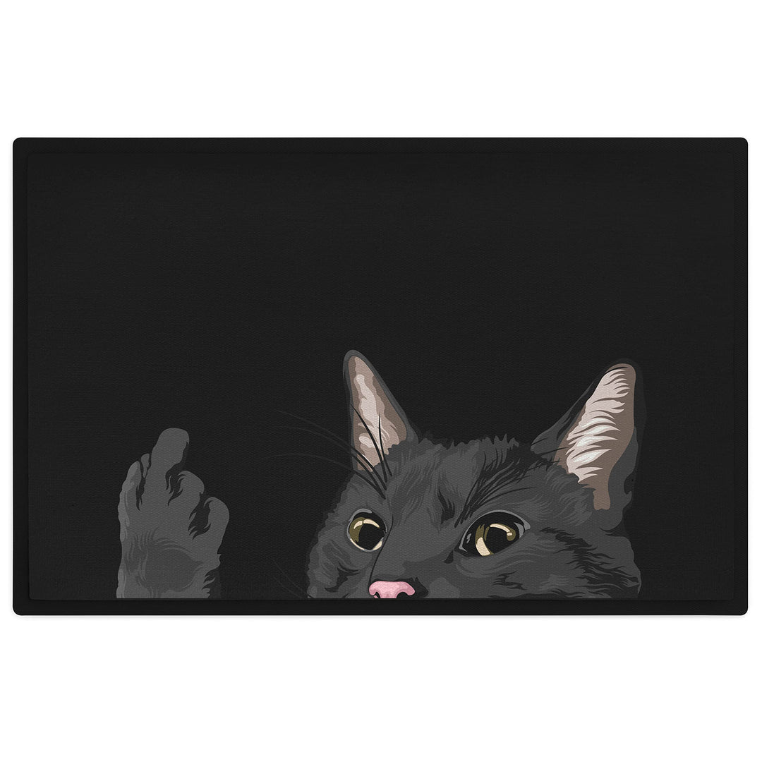 Trendation - Lustige Fussmatte Katze Geschenk Katzenbesitzerin Mittlerer Finger Freche Katze Frauen