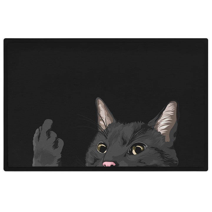 Trendation - Lustige Fussmatte Katze Geschenk Katzenbesitzerin Mittlerer Finger Freche Katze Frauen