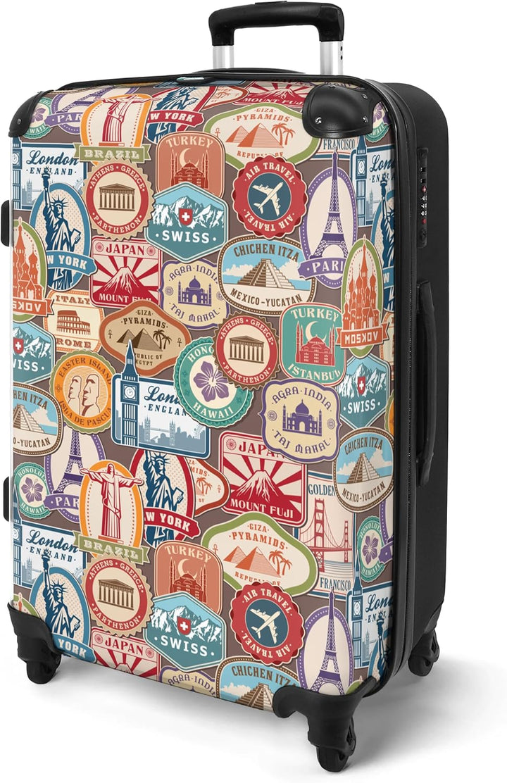 NoBoringSuitcases.com® Handgepäck, Hartschalenkoffer mit TSA Schloss, Trolley, Reisekoffer, Carry on