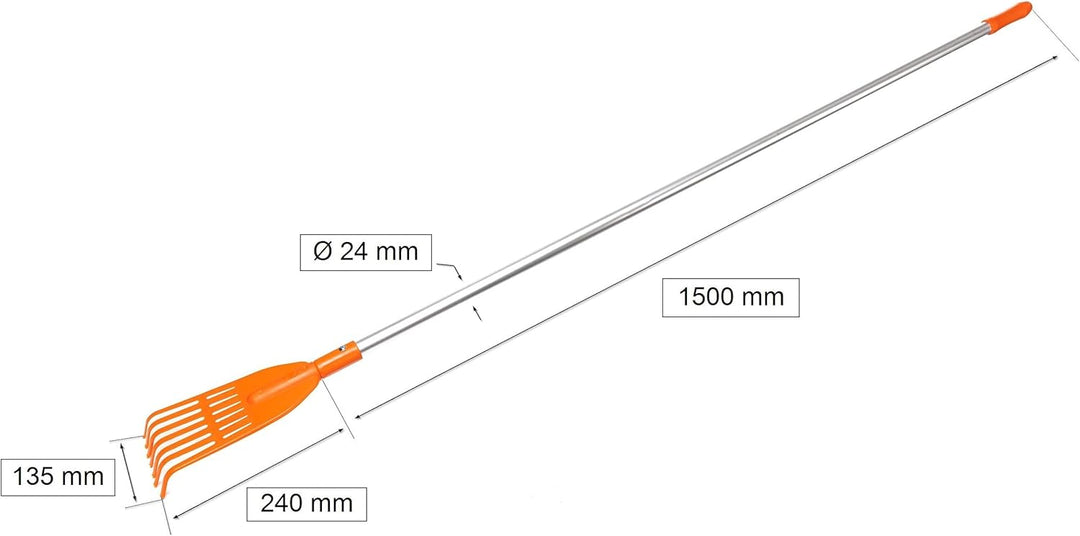 KOTARBAU® Fächerbesen 7 Zinken aus Kunsstoff mit Aluminiumstiel Aluminiumstiel 7 Zinken, Aluminiumst