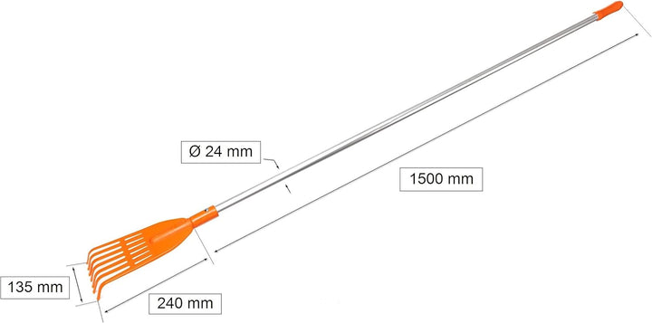 KOTARBAU® Fächerbesen 7 Zinken aus Kunsstoff mit Aluminiumstiel Aluminiumstiel 7 Zinken, Aluminiumst