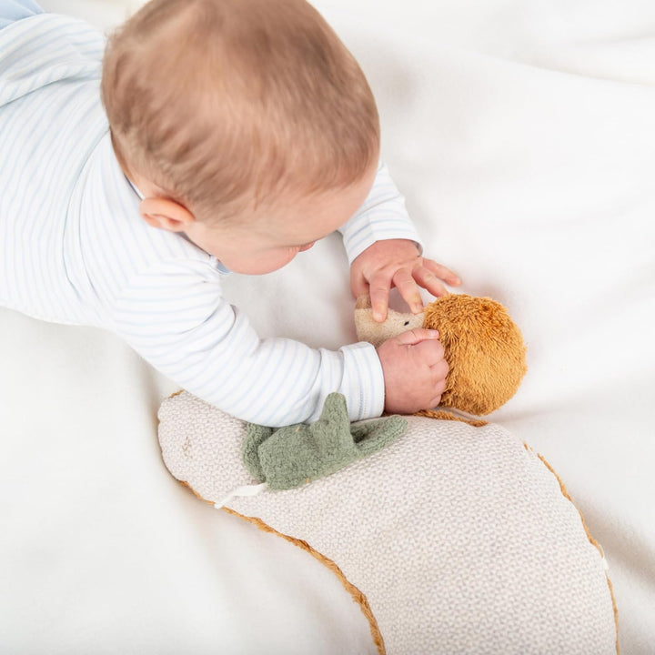 sigikid 39711 Baby-Aktivkissen in Hörnchenform, Tierdruck, Beige/Braun/Spielkissen, 33x37x10 cm, Bei