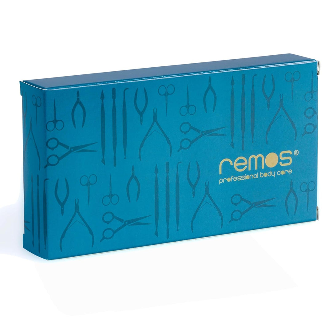 REMOS Nageletui leer aus echtem Leder zum Bestücken mit 4 Instrumenten - schwarz, Schwarz