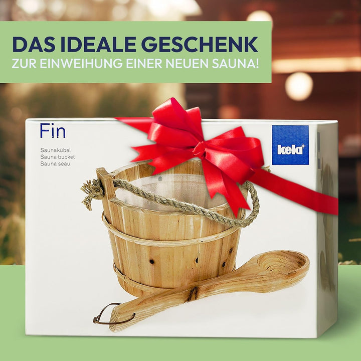 Saunakübel 26 Ø 21cm mit Holzkelle Fichte