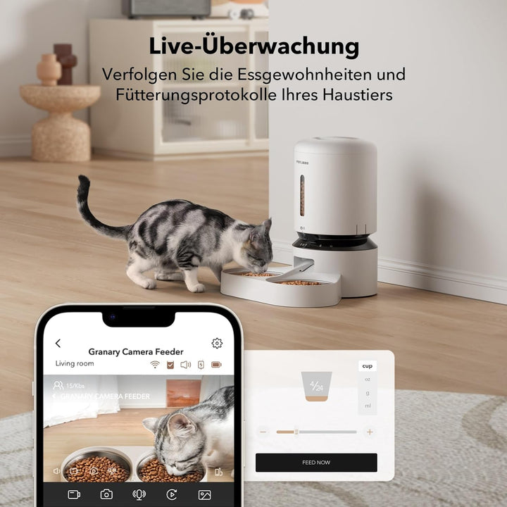 PETLIBRO 5L Futterautomat Katze mit 1080P Kamera - 5G WiFi Futterspender Hund mit APP & Nachtsicht,