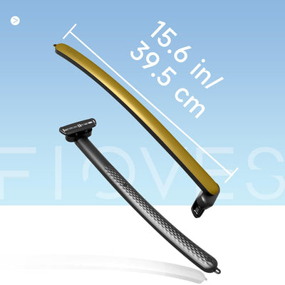 FLOVES Rückenrasierer Herren - 3 magnetische Ersatzrasierer, Rasierer mit 3-lagigen Klingen und schw