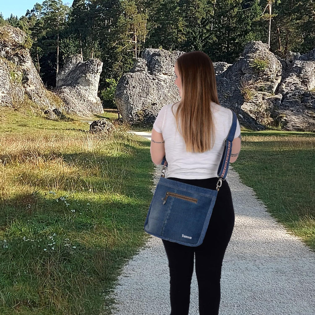 Sunsa Damen Taschen Umhängetasche Handtasche Canvas & Jeans. Grosse Boho Crossbody Tasche/bag Schult