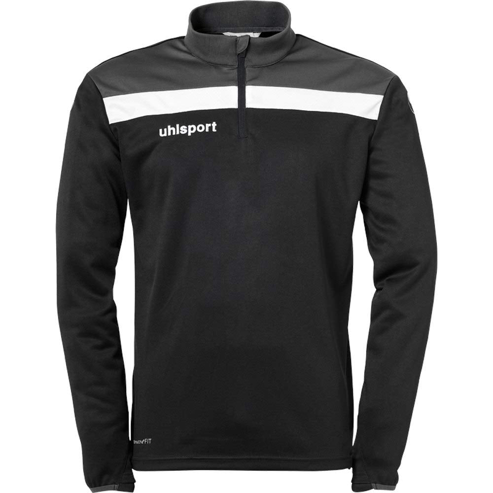 uhlsport Herren Offense 23 1/4 Zip Top Herren Sweatshirt 152 Schwarz/Anthra/Weiss, 152 Schwarz/Anthr