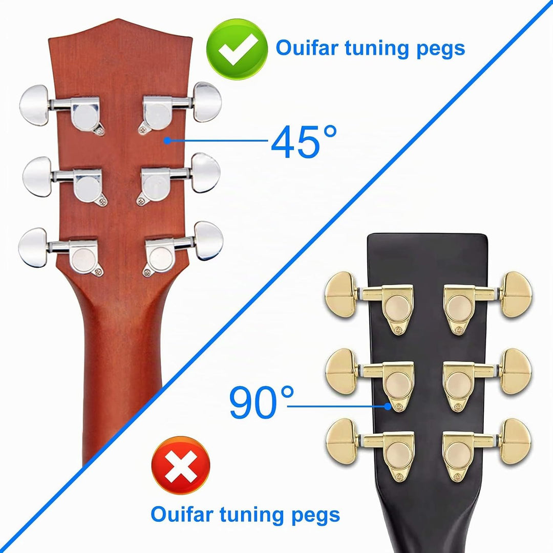 12 Stück 3R 3L Gitarren Stimmwirbel, Gitarren Mechaniken Tuner, Akustikgitarre Mechaniken Knöpfe, Gi