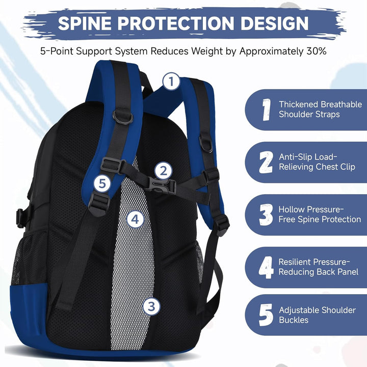 Amythe Schulrucksack Jungen Teenager, Rucksack Schule Gymnasium Oberstufe Schulranzen mit Reflektore