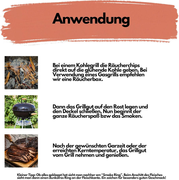 Premium BBQ Räucherchips im praktischen Eimer - 4 versch. Sorten für bestes Raucharoma - besonders r