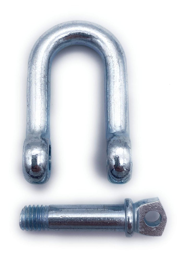 10 Stk. Ø 8 mm Schäkel gerade Form | EINGEPRÄGTE Tragfähigkeit (WLL): 200kg | Stahl galvanisch verzi