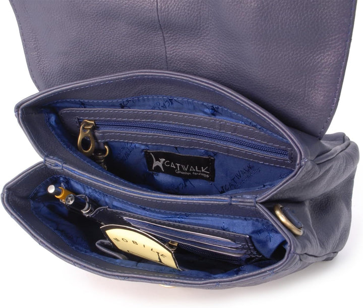 Catwalk Collection Handbags - Gesteppte Leder - Handtasche/Schultasche/Henkeltasche - Handtasche mit