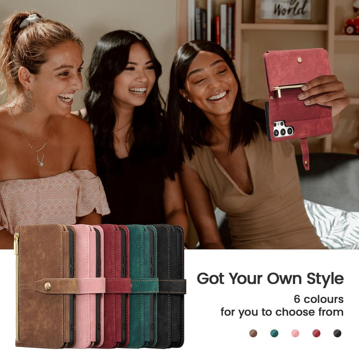 ZCDAYE Hülle für Samsung Galaxy S22 Ultra mit Band Handykette, Leder Samsung S22 Ultra Handyhülle Ha