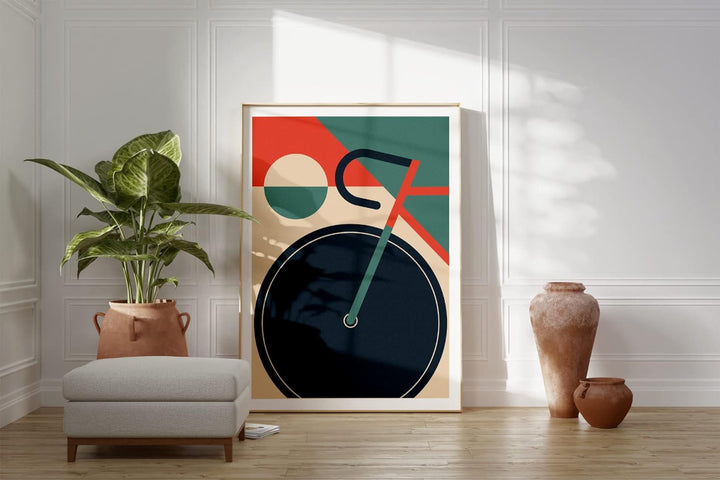 Generisch Fahrrad Bauhaus Poster | Vintage Mid-Century Stil A2 (59,4x42 cm)