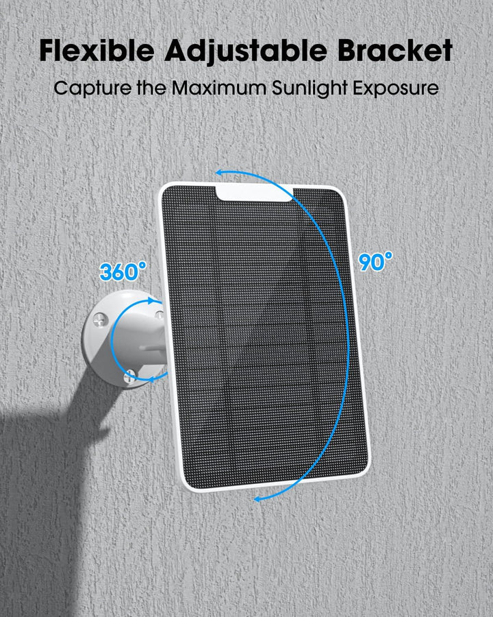 Solarpanel-Ladegerät Kompatibel mit Google Nest-Kamera im Aussen & Innenbereich(Batterieversion), 6W