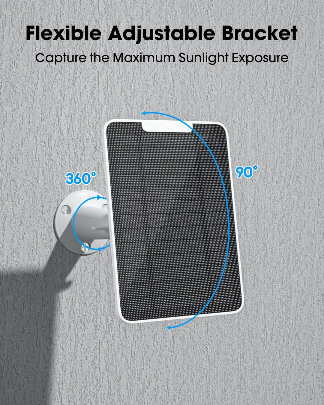 Solarpanel-Ladegerät Kompatibel mit Google Nest-Kamera im Aussen & Innenbereich(Batterieversion), 6W